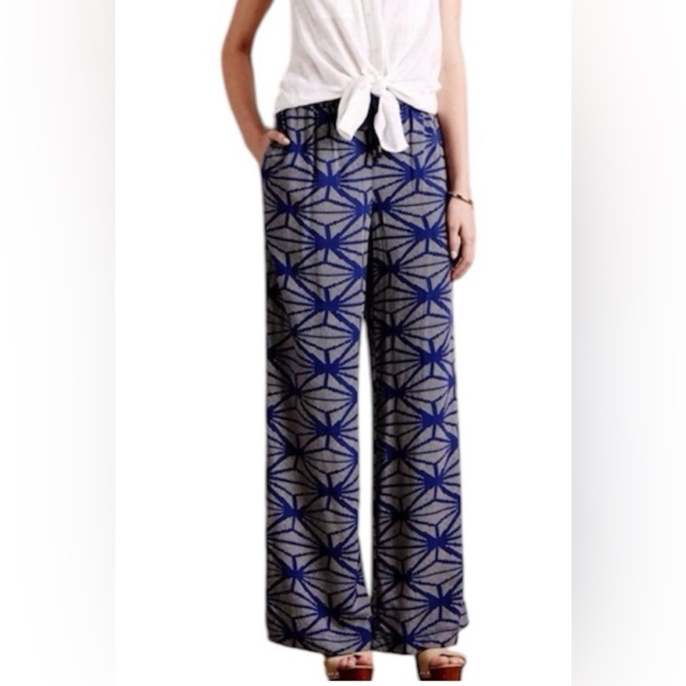 Anthropologie HeiHei Drawstring Patterned Pants